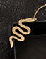 Fashion Silver Snake-shaped Diamond Alloy Necklace