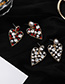 Fashion Red Size Pearl Rhinestone Cutout Love Earrings