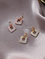 Fashion Champagne Gold  Silver Pin Short Zircon Square Earrings