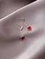 Fashion Red  Silver Pin Zircon Word Love Earrings