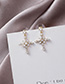Fashion Gold  Silver Needle Crystal Zircon Cross Earrings