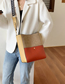 Fashion Red Wine Contrast Stitching Shoulder Messenger Bag
