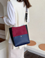Fashion Black Contrast Stitching Shoulder Messenger Bag