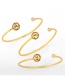 Fashion B Gold Letter Diamond Bracelet