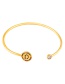 Fashion V Gold Letter Diamond Bracelet