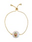 Fashion Heart-shaped Gold Love Crown Zircon Pearl Pulling Bracelet