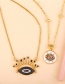 Fashion White Circle Eye Drop Necklace