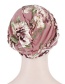 Fashion Lake Blue Printed Brushed Milk Silk Muslim Headscarf Cap