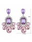 Fashion Purple Diamond-studded Large Gemstone Earrings