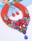 Fashion Color Woven Twist-studded Diamond-studded Earrings Set
