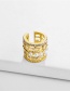 Fashion Gold Alloy Natural Shell Pearl Five-star Diamond Gem Multi-layer Ear Clip