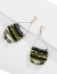 Fashion Brown Natural Stone Beads: Rice Beads: Hollow Drop Earrings