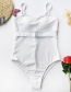 Fashion White Mesh Metal Buckle One-piece Swimsuit