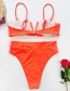 Fashion Orange Knotted V-neck Swimsuit Bikini