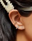 Fashion Golden P Crystal Letter Earrings