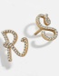 Fashion Golden N Crystal Letter Earrings