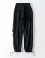 Fashion Black Multi-pocket Tooling Sweatpants