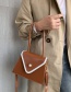 Fashion Khaki Contrast Stitching Shoulder Messenger Bag