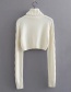 Fashion Black High Collar Short Knit Twist Sweater