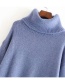 Fashion Blue Turtleneck Sweater
