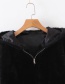 Fashion Black Fur Hooded Zipper Jacket