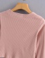 Fashion Pink V-neck Button Crochet Knit Cardigan
