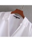 Fashion White Poplin V-neck Single-breasted Shirt