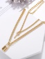 Fashion Gold Key Lock Multi-layer Necklace