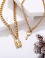 Fashion Gold Key Lock Multi-layer Necklace