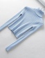 Fashion Light Blue Turtleneck Sweater