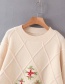 Fashion White Crocheted Flower Sweater