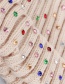 Fashion Khaki Colorful Diamond Wool Knit Baby Hat