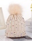 Fashion Beige Colorful Diamond Wool Knit Baby Hat