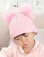 Fashion Wine Red Threaded Double-hair Ball Knitted Baby Hat