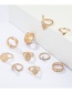 Fashion Gold Character Set With Diamond Ring 10 Sets