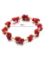 Fashion Red Beaded Stone Anklet Single Layer
