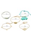 Fashion Gold Shell Fringed Multi-layer Earth Round Anklet 5 Piece Set