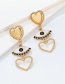 Fashion Gold Hollow Love Eye Earrings