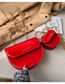 Fashion Wine Red Trumpet Chain Semi-circular Shoulder Bag