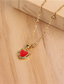Fashion Gold Diamond Heart Drop Necklace