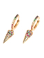 Fashion Gold Zirconium Awl Earrings