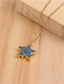 Fashion Blue Micro-studded Zircon Pentagram Necklace