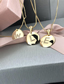 Fashion E Gold Glossy Diamond-plated Copper Plated Zircon English Alphabet Curved Necklace