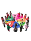Fashion Color Hamster 2m9 Hole (under 15 People) Children's Outdoor Activities Rainbow Umbrella