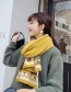 Fashion Yellow Knitted Wool Geometric Color Matching Scarf
