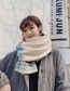 Fashion White Knitted Wool Geometric Color Matching Scarf