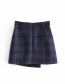 Fashion Navy Plaid Skirt