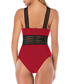 Fashion Red Ribbon Bandage Cross-piece Swimsuit