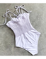 Fashion White Wrinkle-laying Process Bandage Lace One-piece Swimsuit