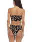 Fashion Coffee Leopard Tube Top High Waist Print Split Swimsuit